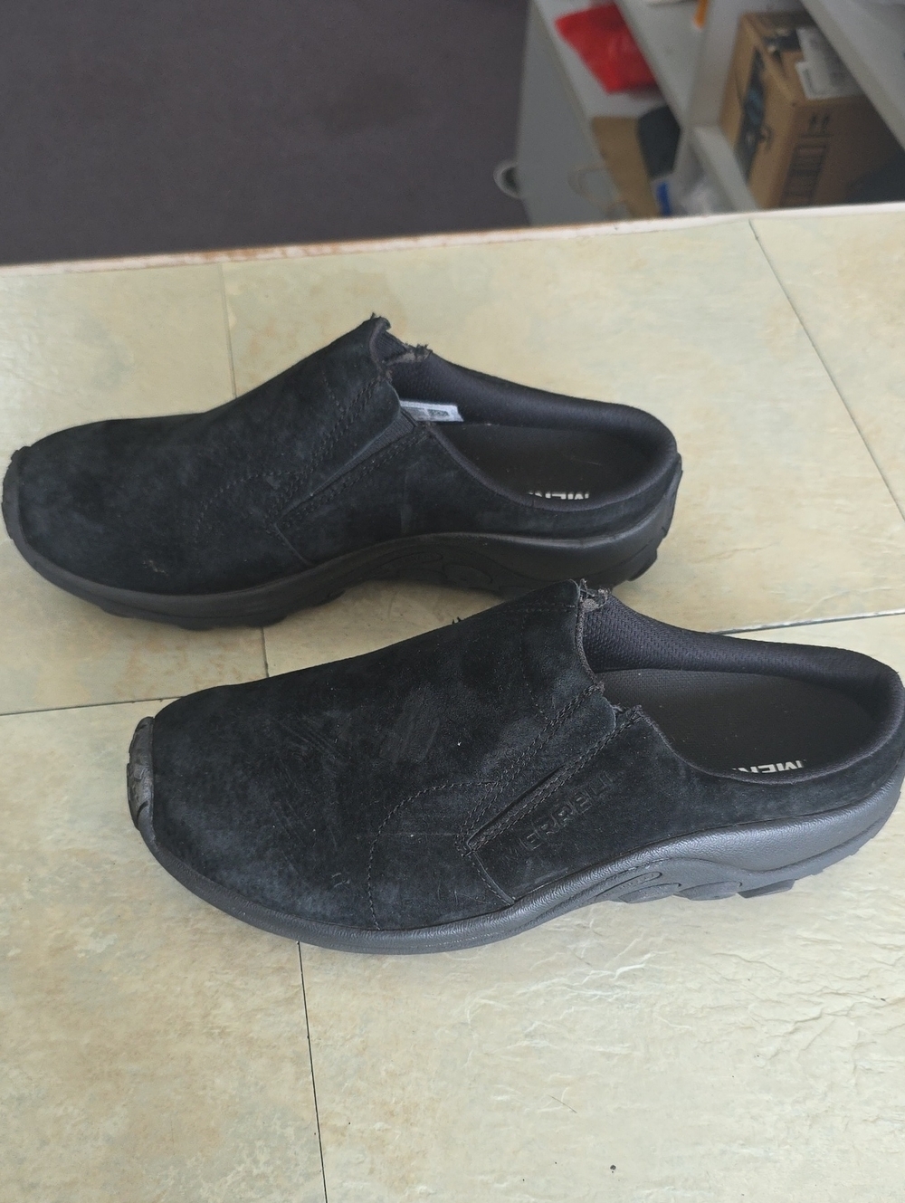 Merrell Black Slip-On Suede Comfort Shoes 9.5